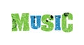 Music Concept Colorful Stamped Word Illustration