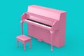 Music Concept. Pink Piano in Duotone Style. 3d Rendering Royalty Free Stock Photo