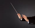 Music conductor with a baton