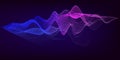 Music 3d wave equalizer abstract background. Grid color waveform on gradient background