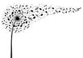 Music dandelion flower, vector Royalty Free Stock Photo