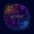 Music dark round illustration