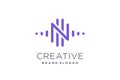 Music design element vector with creative letter N concept idea Royalty Free Stock Photo