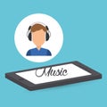 Music design. smartphone icon. White background , vector Royalty Free Stock Photo