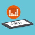 Music design. smartphone icon. White background , vector Royalty Free Stock Photo