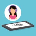 Music design. smartphone icon. White background , vector Royalty Free Stock Photo