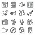 Music Device Line Icons Pack