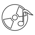 Music disk icon, outline style