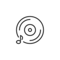 Music disk outline icon