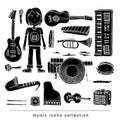 Music doodle collection, hand drawn illustration