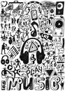 Music doodles set Royalty Free Stock Photo