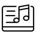 Music edit icon, outline style