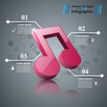 Music education Infographic. Note icon. Royalty Free Stock Photo