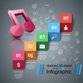 Music education Infographic. Note icon. Royalty Free Stock Photo