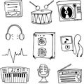 Music element set doodles Royalty Free Stock Photo