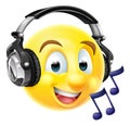 Music Emoji Emoticon Wearing Headphones Royalty Free Stock Photo