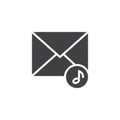 Music envelope icon vector
