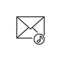 Music envelope line icon