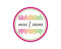 music,equaizer and sound effect ilustration logo vector icon