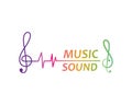 music,equaizer and sound effect ilustration logo vector icon