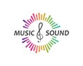 music,equaizer and sound effect ilustration logo vector icon