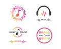 music,equaizer and sound effect ilustration logo vector icon Royalty Free Stock Photo