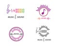 music,equaizer and sound effect ilustration logo vector icon Royalty Free Stock Photo