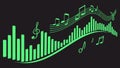 Music equalizer bars, audio and sound visualization vector design Generative AI Royalty Free Stock Photo