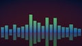 Music equalizer bars 3D render illustation Royalty Free Stock Photo