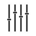 Music equalizer icon. Frequency adjustment illustration symbol. Audio controler vector