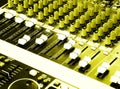 Music equalizers & mixers console of DJ Royalty Free Stock Photo