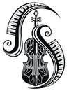Icon of violin. Concert of live music.Vector Illustration