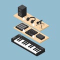 Music Equipment Store Isometric Illustration