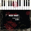 Music event piano template. Background with piano keys. Piano keyboard. Abstract background. Old rustical style. Royalty Free Stock Photo