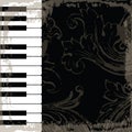 Music event piano template. Background with piano keys. Piano keyboard. Abstract background. Old rustical style. Royalty Free Stock Photo