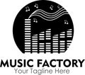 Music factory logo design vector