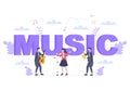 Music Festival Background Vector Illustration With Musical Instruments and Live Singing Performance for Poster, Banner or Brochure