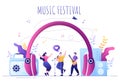 Music Festival Background Vector Illustration With Musical Instruments and Live Singing Performance for Poster, Banner or Brochure