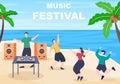 Music Festival Background Vector Illustration With Musical Instruments and Live Singing Performance for Poster, Banner or Brochure