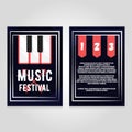 Music festival brochure flier design template. Vector concert poster illustration. Leaflet cover layout in A4 size