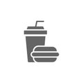 Music festival, burger, drink, fast food icon. Element of music festival icon. Premium quality graphic design icon. Signs and Royalty Free Stock Photo