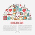 Music festival concept in half circle