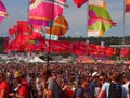 Music Festival flags and crowd