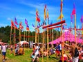 Music Festival flags in sunshine