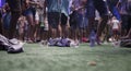 Music festival goers dance