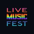 Music Festival hand drawn letters flat vector signboard Royalty Free Stock Photo