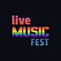 Music Festival hand drawn letters flat vector signboard Royalty Free Stock Photo