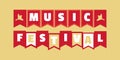 Music Festival hand drawn letters flat vector signboard Royalty Free Stock Photo