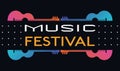 Music Festival hand drawn letters flat vector signboard Royalty Free Stock Photo