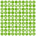 100 music festival icons hexagon green